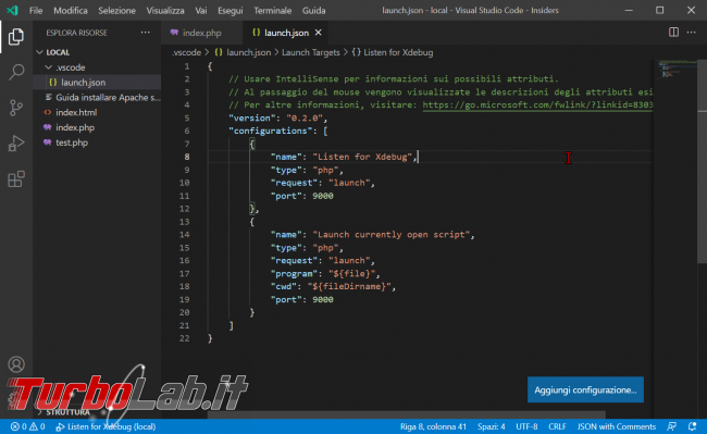 Come usare Xdebug Visual Studio Code: Guida Definitiva debug PHP ( breakpoint ed esecuzione step Windows 11, Windows 10 Linux) - zShotVM_1622709644