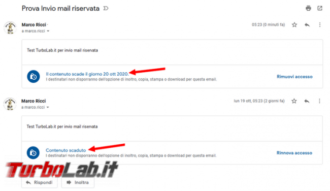 Come utilizzare Gmail spedire email riservata destinatario data scadenza