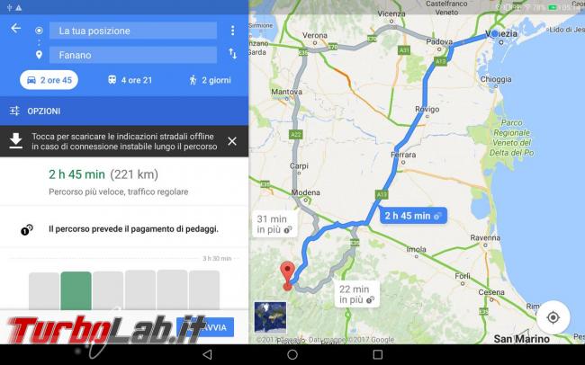 Come utilizzare Google Maps offline senza collegamento Internet (navigatore GPS)