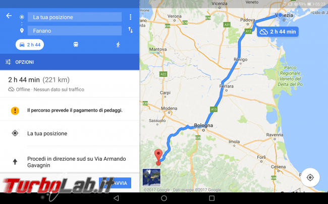 Come utilizzare Google Maps offline senza collegamento Internet (navigatore GPS)