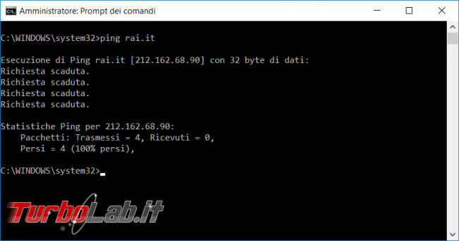 Come utilizzare linea comando diagnosticare problemi rete collegamento internet