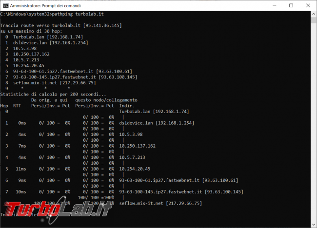 Come utilizzare linea comando diagnosticare problemi rete collegamento internet
