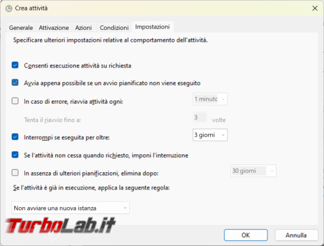 Come utilizzare operazioni pianificate Windows eseguire script Powershell