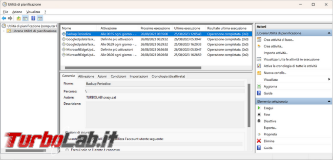 Come utilizzare operazioni pianificate Windows eseguire script Powershell
