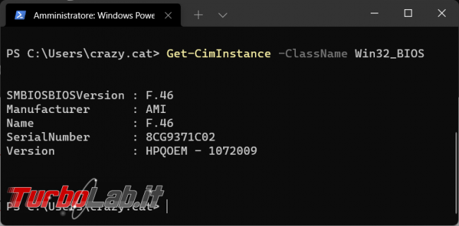 Come utilizzare Powershell Get-CimInstance avere informazioni computer Windows 11