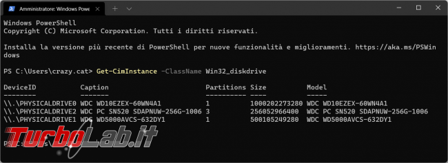 Come utilizzare Powershell Get-CimInstance avere informazioni computer Windows 11