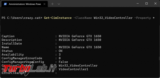 Come utilizzare Powershell Get-CimInstance avere informazioni computer Windows 11