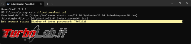 Come utilizzare PowerShell misurare velocità tempo impiegato download