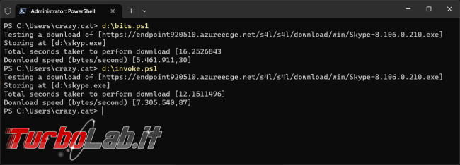 Come utilizzare PowerShell misurare velocità tempo impiegato download