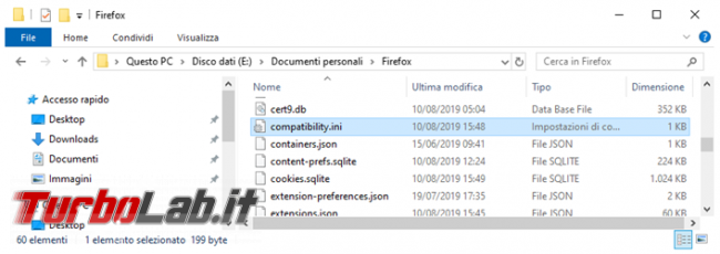 Come utilizzare profilo nuovo Thunderbird Firefox versione più vecchia programma