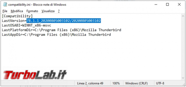 Come utilizzare profilo nuovo Thunderbird Firefox versione più vecchia programma