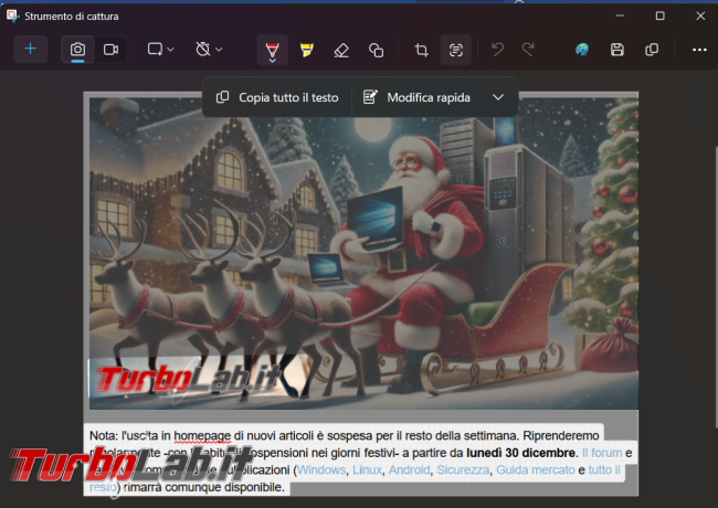 Come utilizzare strumento cattura Windows 11 estrarre testo immagini