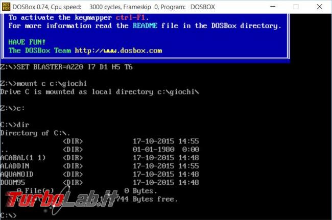 Come utilizzare vecchi giochi programmi DOS Windows