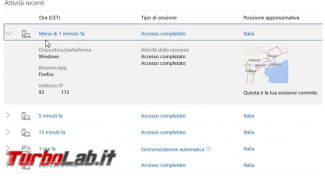 Come verificare accessi effettuati account online Microsoft trovare quelli sospetti