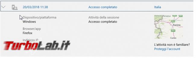 Come verificare accessi effettuati account online Microsoft trovare quelli sospetti