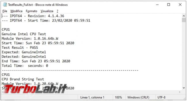 Come verificare funzionalità processore Intel computer