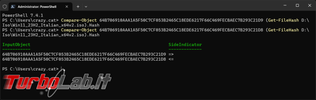 Come verificare l’hash dell’immagine ISO Windows 11 PowerShell