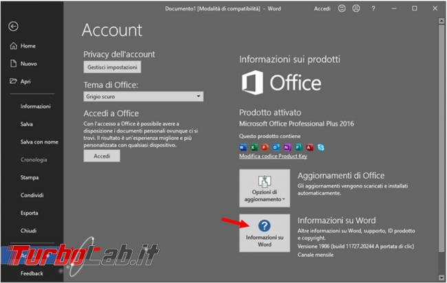 Come verificare se Microsoft Office è 32 bit 64 bit