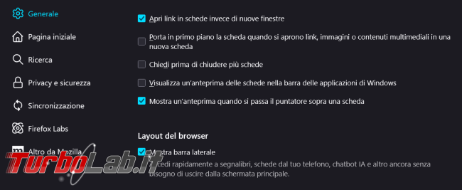Come visualizzare/nascondere nuove componenti chatbot IA Firefox 136