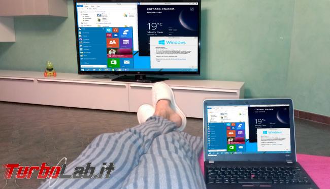 Compatibilità Miracast: come scopro se PC, notebook, tablet Windows è grado trasmettere senza fili TV? - Notebook e TV sala miracast da windows