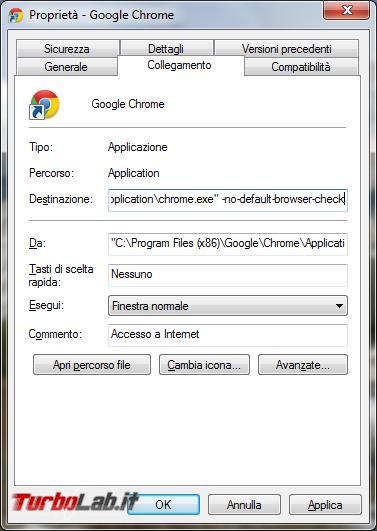 Configurare diversi profili Google Chrome impostazioni comuni tutti utenti