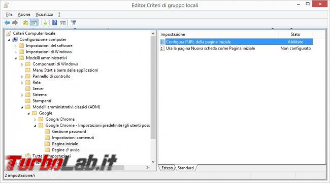 Configurare diversi profili Google Chrome impostazioni comuni tutti utenti
