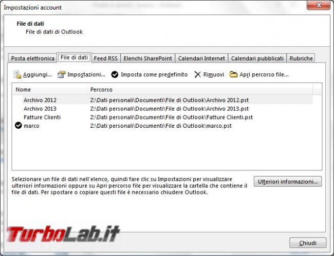 Configurare gestire posta outlook 2013