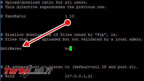 Configurare server FTP Linux CentOS/Ubuntu: Guida rapida Pure-FTPd - pure-ftpd.conf 04