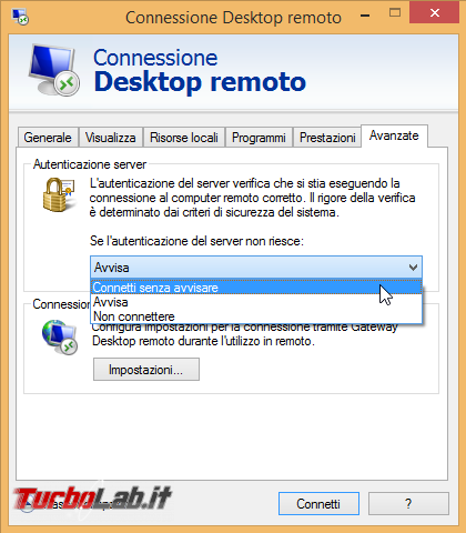Connettersi Desktop Remoto (Remote Desktop) PC lontano: guida client Windows - remote_desktop_client_10
