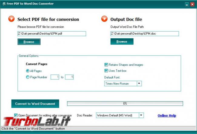 Convertire file PDF documenti modificabili