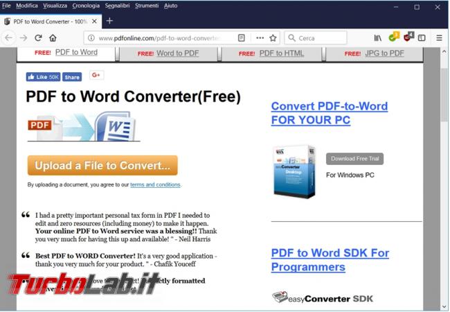 Convertire file PDF documenti modificabili grazie servizi online