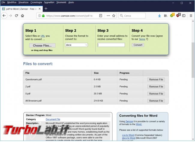 Convertire file PDF documenti modificabili grazie servizi online