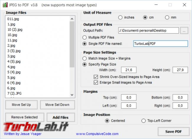 Convertire immagini file PDF file PDF immagini