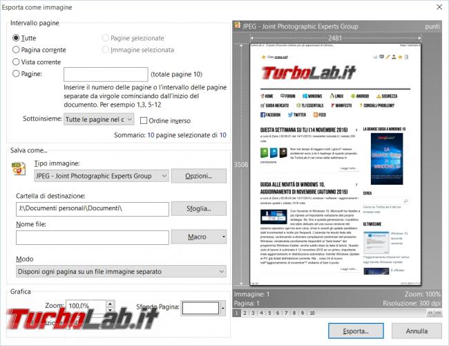 Convertire immagini file PDF file PDF immagini