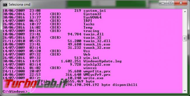 Copiare contenuto prompt comandi appunti Windows