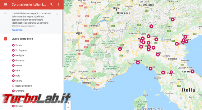 Coronavirus Italia: mappa contagi Google My Maps - FrShot_1582722783