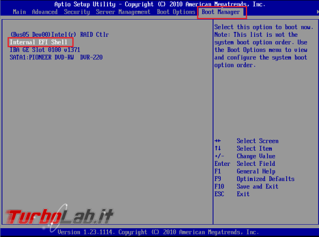 cosa è EFI Shell?