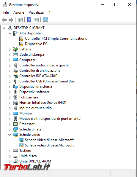 cosa fare quando Windows non riconosce dispositivi presenti computer