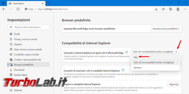 cosa fare se Internet Explorer si chiude subito si apre Microsoft Edge posto Windows 10