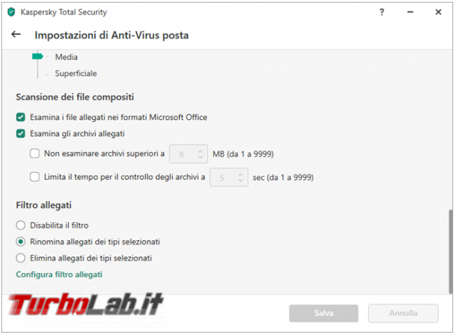 Cosa fare se utilizzate Kaspersky allegati posta vengono rinominati