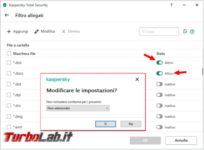 Cosa fare se utilizzate Kaspersky allegati posta vengono rinominati