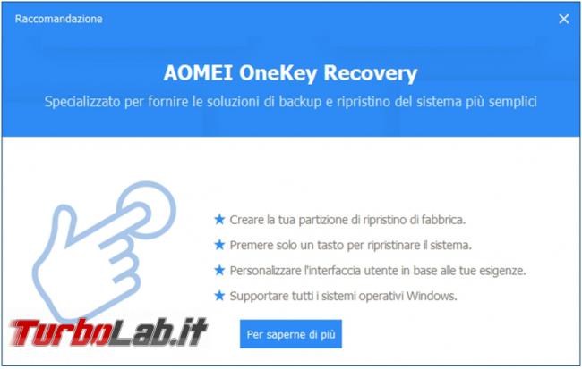 Crea copia sicurezza dati importanti sistema operativo Aomei Backupper