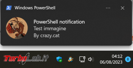 Crea notifiche personalizzate Windows PowerShell modulo BurntToast