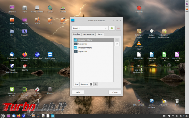 Creare barra multifunzione Linux Mint Cinnamon sfruttando potenzialità Xfce - xfce4-panel_009-001_personalization item