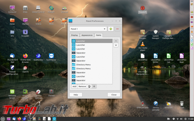 Creare barra multifunzione Linux Mint Cinnamon sfruttando potenzialità Xfce - xfce4-panel_012_reorder items