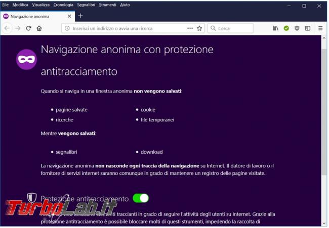 Creare collegamento avviare principali browser modalità incognito