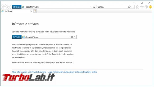 Creare collegamento avviare principali browser modalità incognito