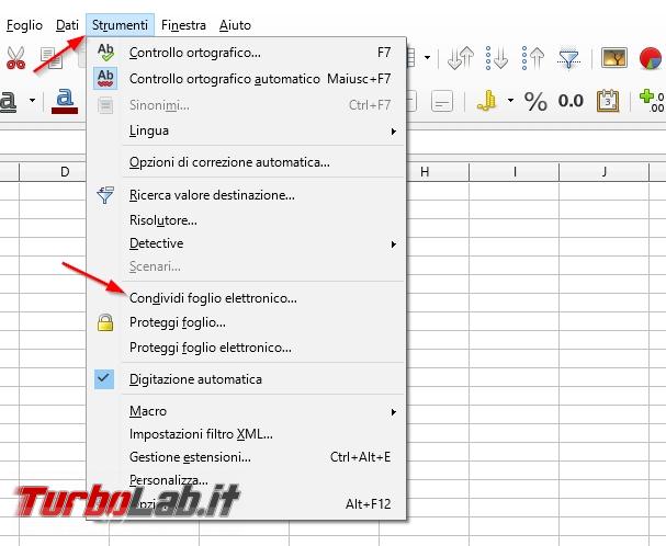 Creare documenti condivisi LibreOffice, Google Documenti Microsoft Office - 2017-04-27 15_21_10-Foglio di calcolo prova.ods - LibreOffice Calc