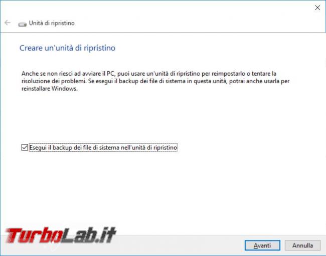 Creare pendrive avviabile risolvere problemi Windows 10