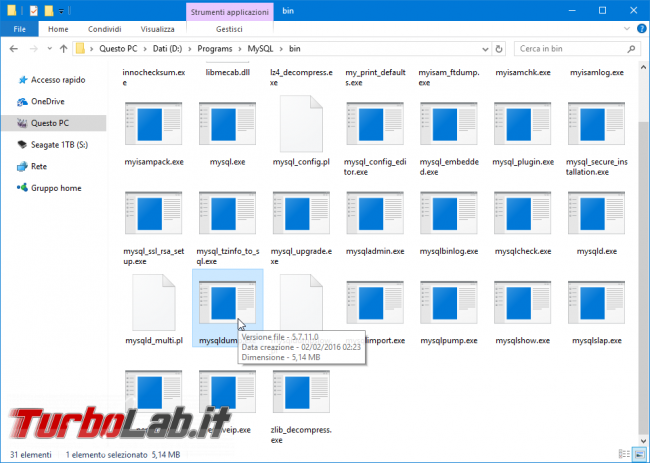 Database MySQL backup: esempi guida rapida completa mysqldump Windows Linux Ubuntu/CentOS